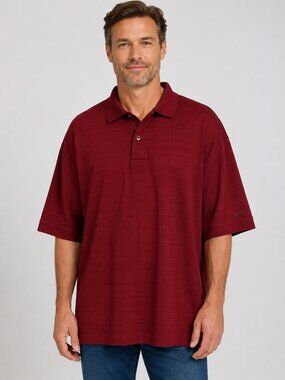 IZOD Red Plaid Polo Shirt Men’s Size S Short Sleeve Embroidered Logo